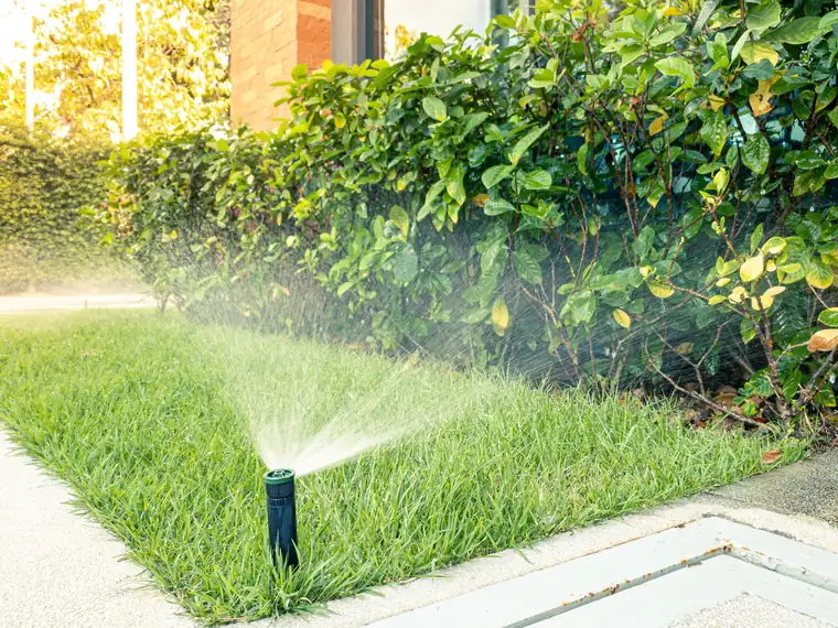 Irrigation system zone-by-zone inspection - checking coverage and identifying areas of water wastage on a residential property